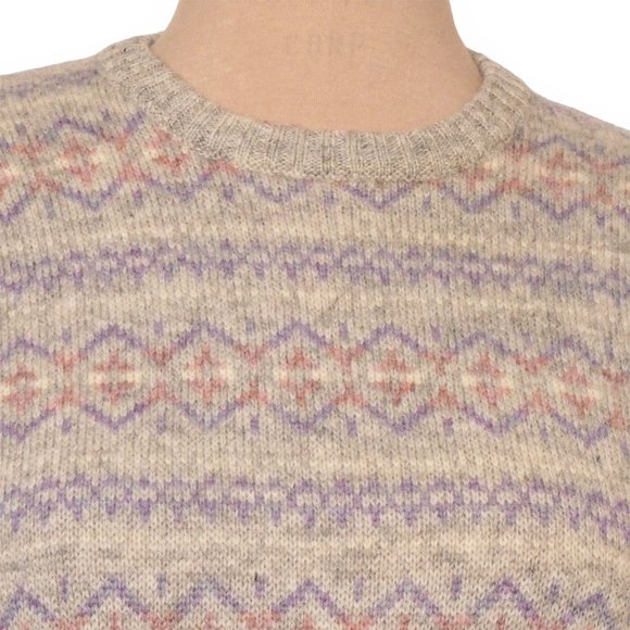 Parkhurst Vintage 100% Shetland wool Fair Isle Crew Neck Sweater Size L - Picture 6 of 8